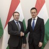 SZIJJARTO_Peter fogadja HORVÃTH_Ferenc urat a SzlovÃ©n OrszÃ¡ggyÅ±lÃ©s magyar nemzetisÃ©gi kÃ¶zÃ¶ssÃ©gi kÃ©pviselÅcsoportjÃ¡nak kÃ©pviselÅjÃ©t a KKM-ben, Budapesten.